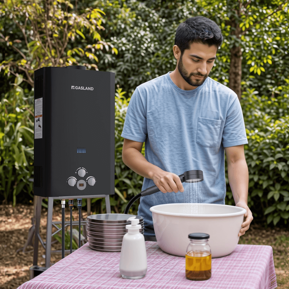 GASLAND 2.64GPM 10L Portable Tankless Propane Camper Water Heater - 68,000BTU with Pump