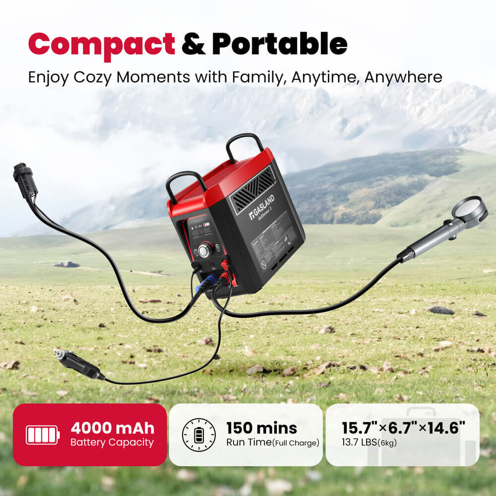 GASLAND GoShower 3Pro Portable Propane Tankless Water Heater With Pump