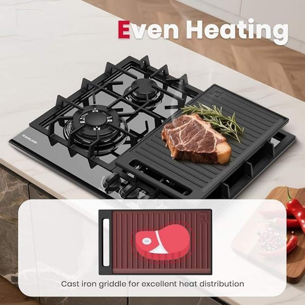 GASLAND 24 Inch 4 Burner Enamel Stainless Steel Gas Cooktop for Wholesale