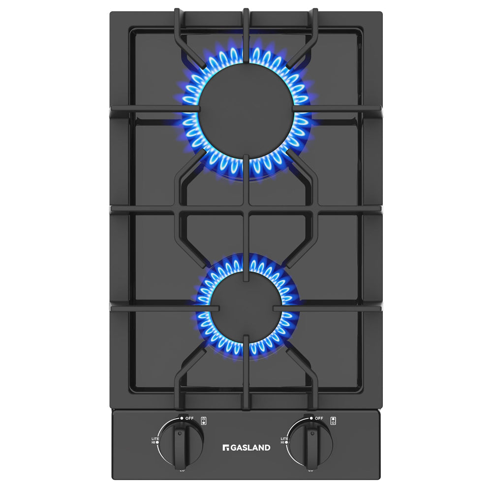 GASLAND 12" 2 Burner Black Enamel Gas Cooktop