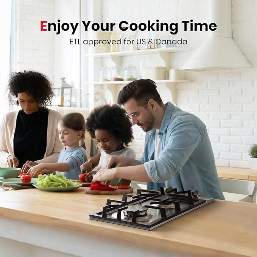 GASLAND 12" 2 Burner Stainless Steel Gas Cooktop