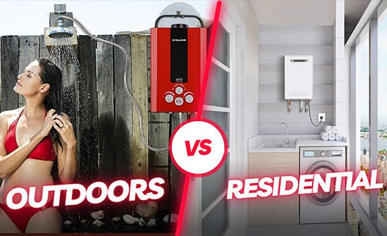 Residential vs. Outdoor Water Heater - Gaslandchef