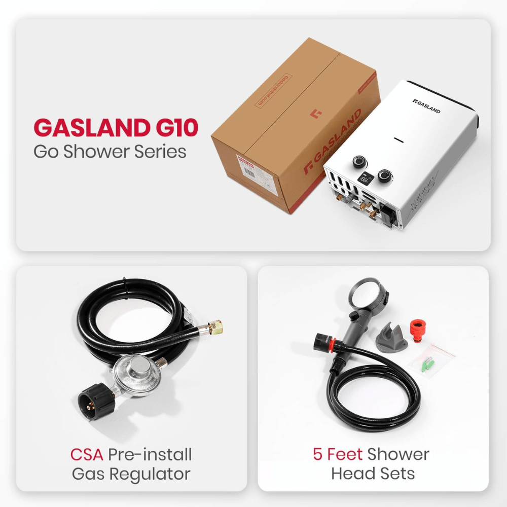 GASLAND Ultra Slim 2.64GPM Portable Propane Tankless Water Heater