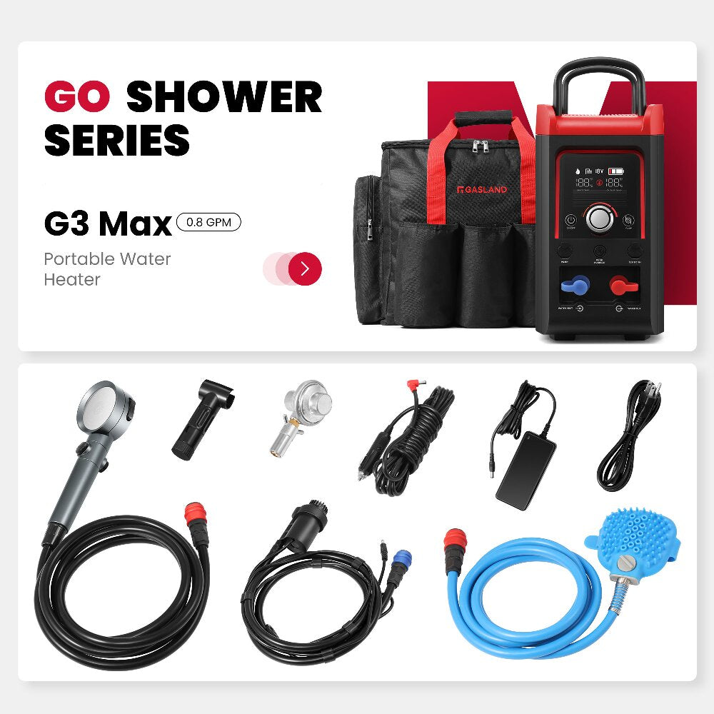 GASLAND GoShower 3Max Outdoor Portable Tankless Water Heater With Pump