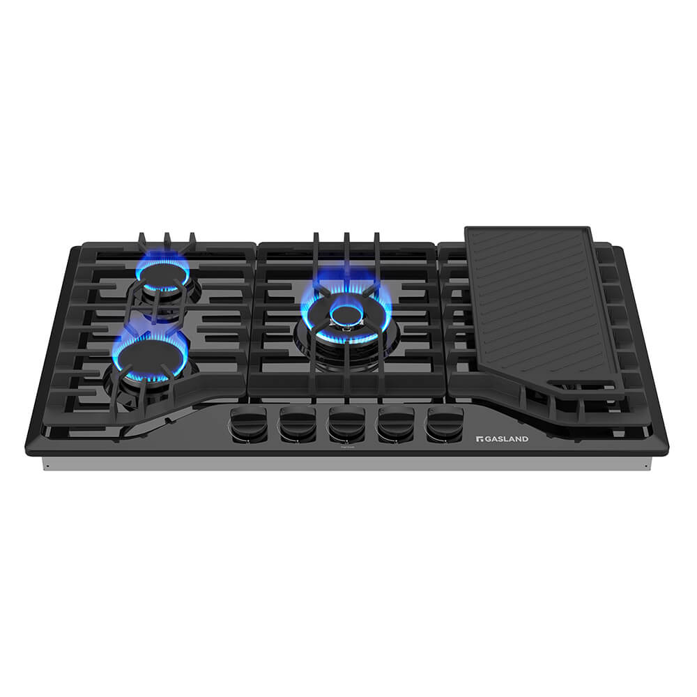 GASLAND 36 Inch 5 Burner Black Enamel Wok Burner Gas Cooktop for Wholesale