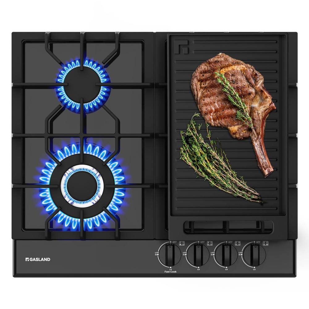 GASLAND 24" 4 Burner Tempered Glass Gas Cooktop