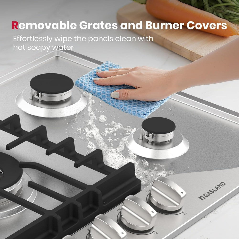 36" 5 Burner Stainless Steel Gas Cooktop with Griddle