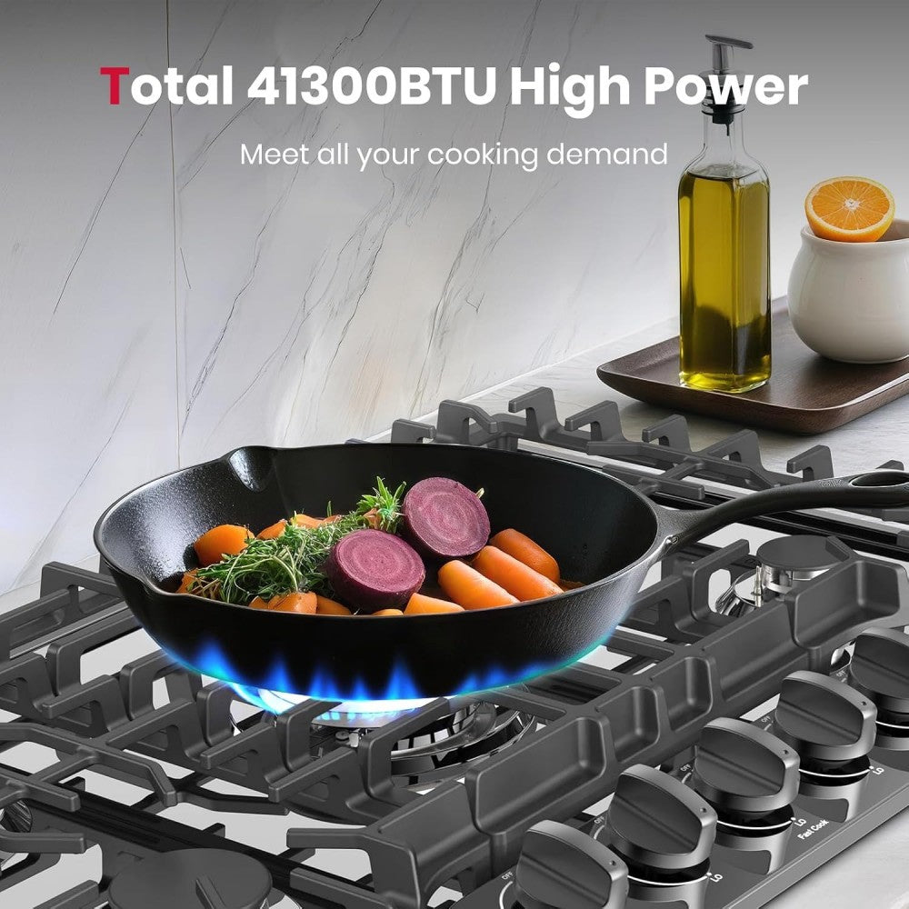 GASLAND 30 Inch 5 Burner Black Enamel Gas Cooktop with Griddle for Wholesale